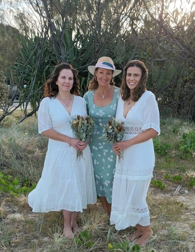 young couple with bronwyn brown gold coast marriage celebrant