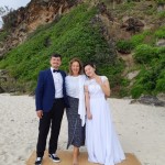 young couple with bronwyn brown gold coast marriage celebrant